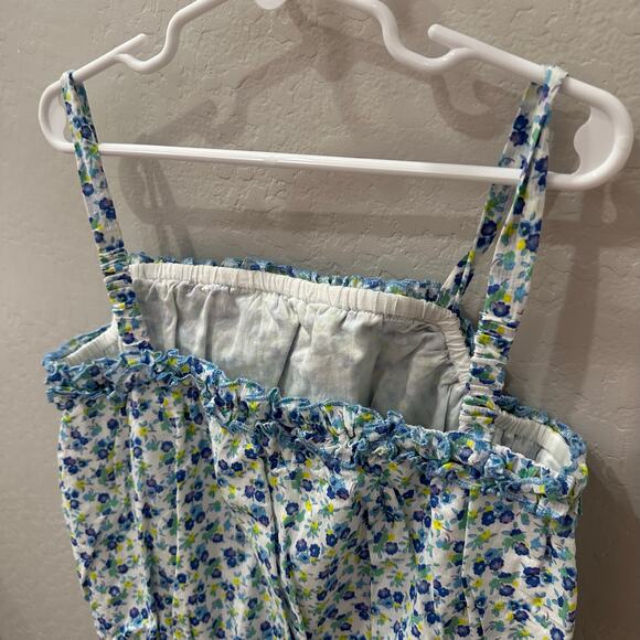 Mini Boden Blue Floral Tank Romper - Picture 8 of 9
